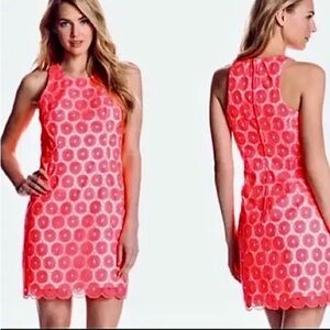 Lilly Pulitzer Pearl Shift Dress Fiesta Pink Pinwheel Organza